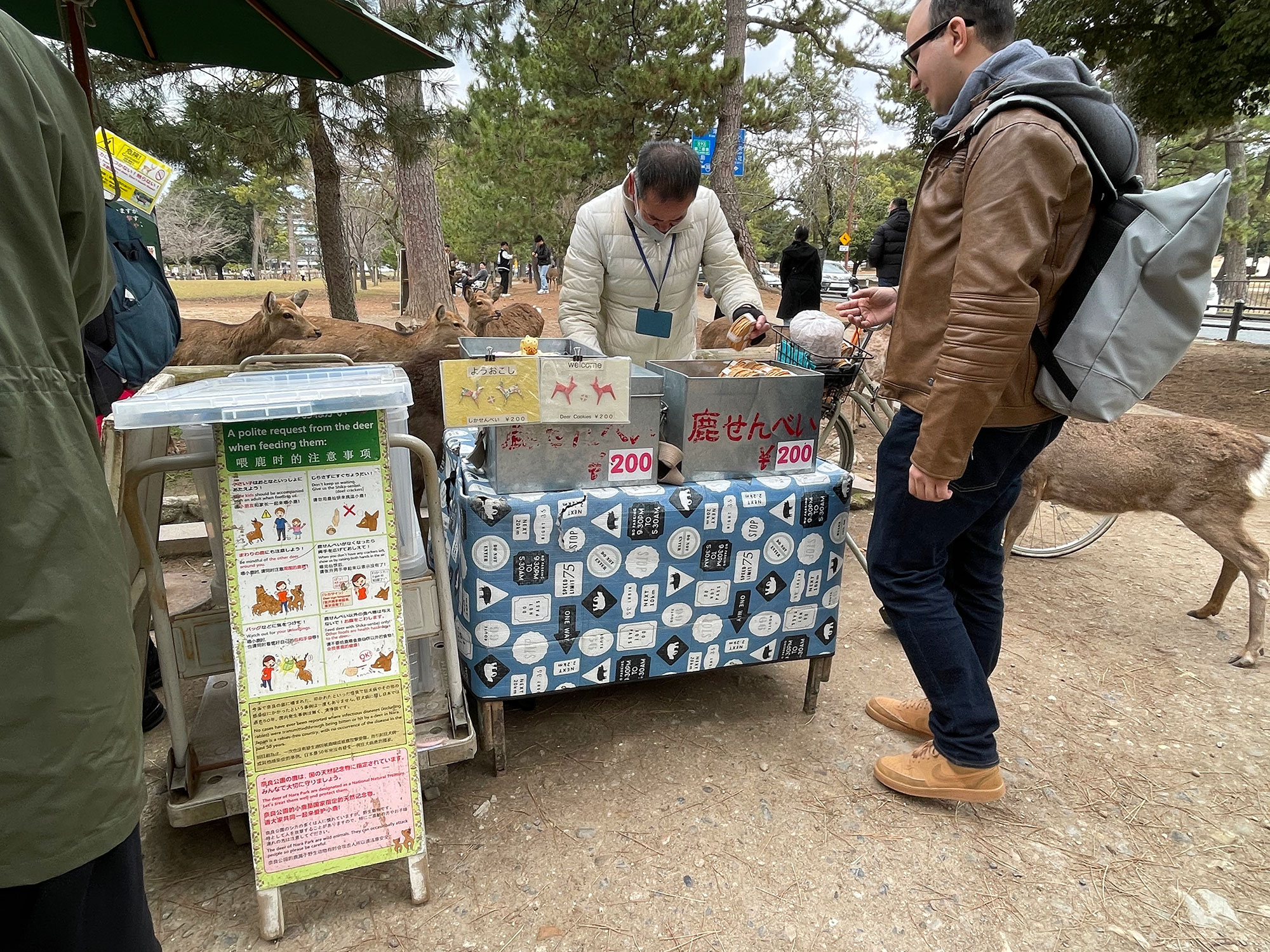 A vendor selling deer crackers