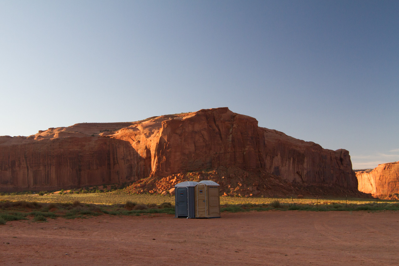 Two port-o-potties in Monument Valley