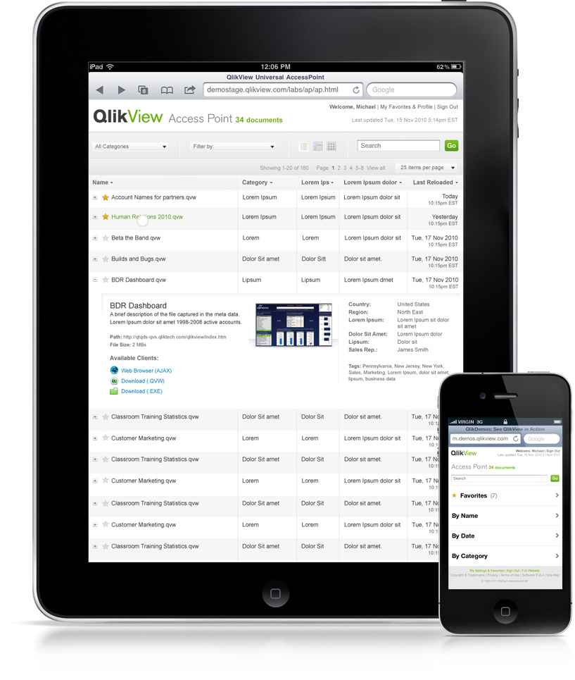 Qlik Access Point on mobile devices