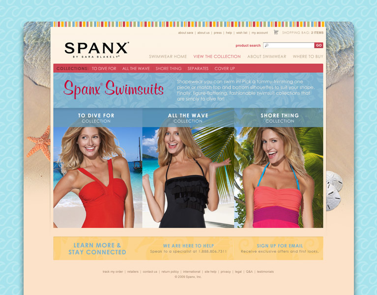 Spanx Swimwear site design