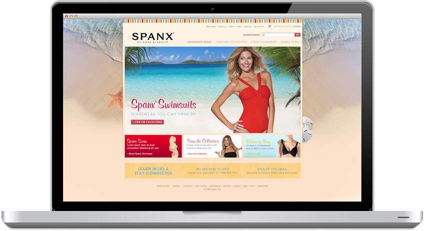 Spanx micro-site on laptop