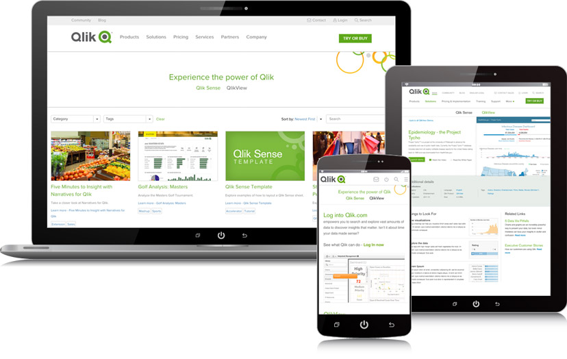 Qlik Demo Site on devices