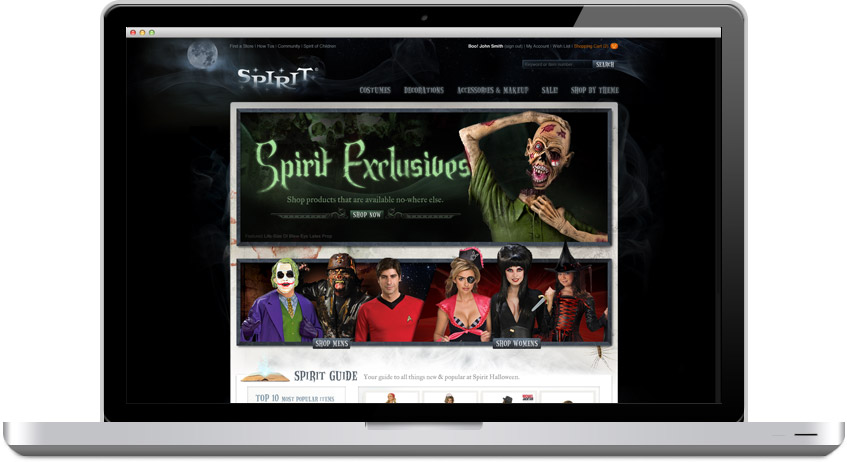 Spirit Halloween on laptop
